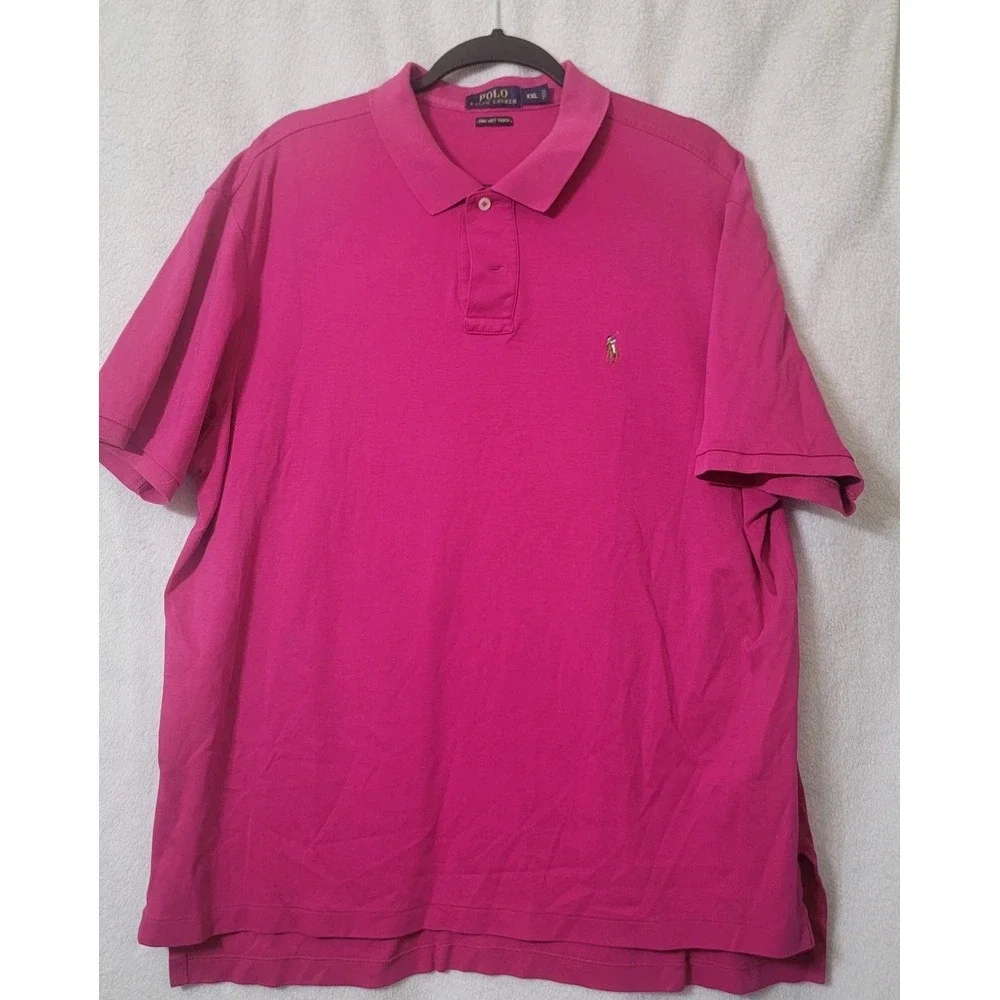 Polo Ralph Lauren Mens Short Sleeve Magenta Polo Size XXL‎ Pima Soft Cotton
